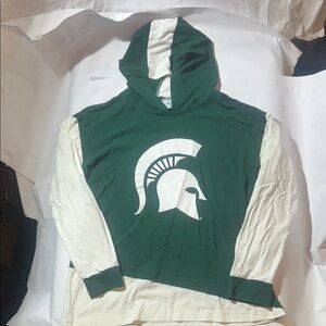 Michigan State Spartans Green/White Hoodie (Minor Stains-Sleeves)